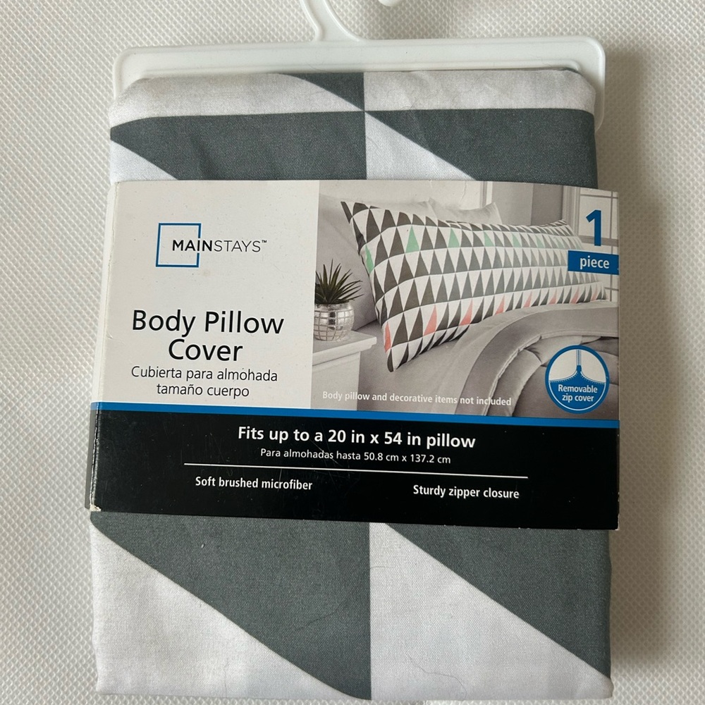 Mainstays Green and White Body Pillow Cover